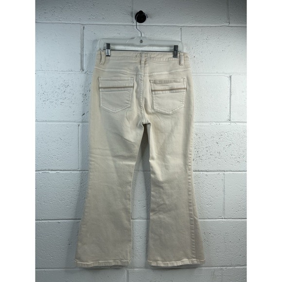 Free People Women's  Ivory Denim Crop  Stretch Bootcut Jeans Size 27 - Picture 9 of 10